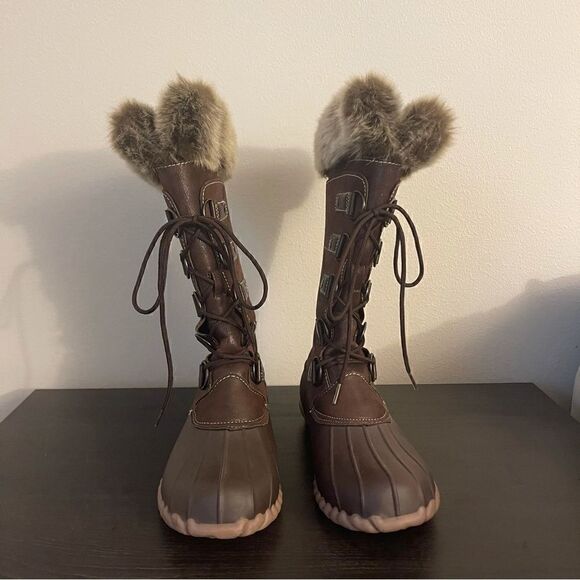 Yuu Fiona mid calf brown boots size 7 - Picture 2 of 7